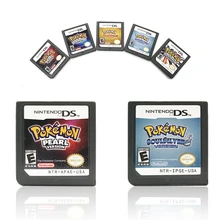 Edición plata SoulSilver DS Nintendo cartucho de juego consola tarjeta inglés para DS 3DS 2DS NDS Pokemon serie de Edición oro HeartGold perla platino