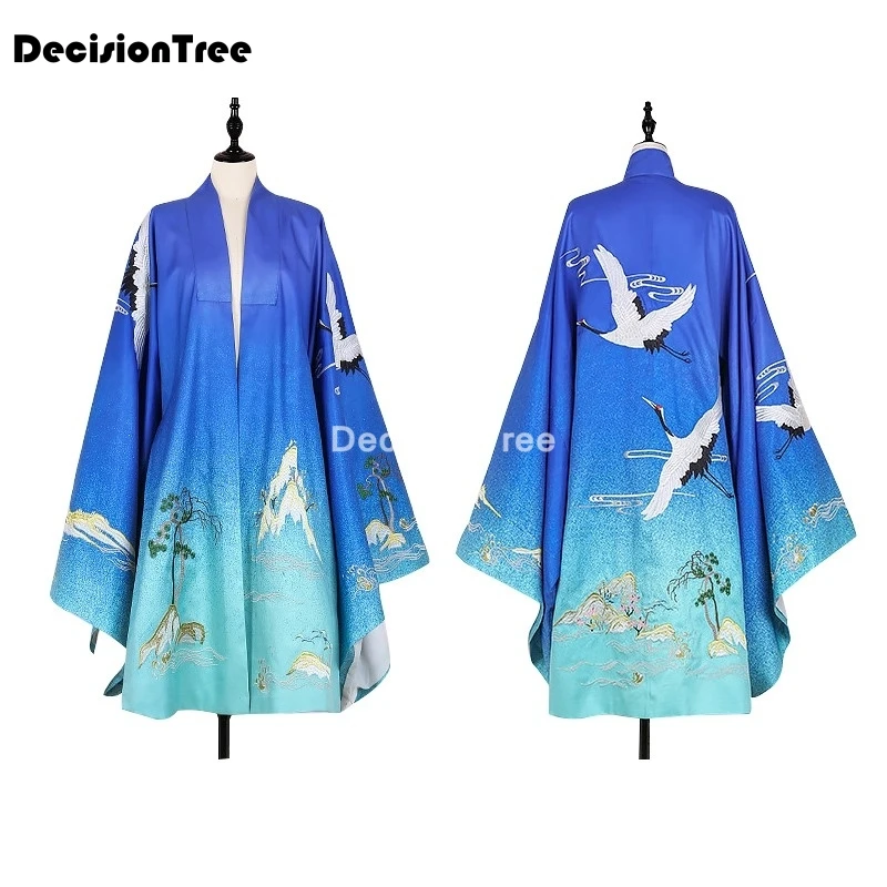 2021 hanfu куртка для женщин и мужчин Винтаж Кардиган китайский журавль принт