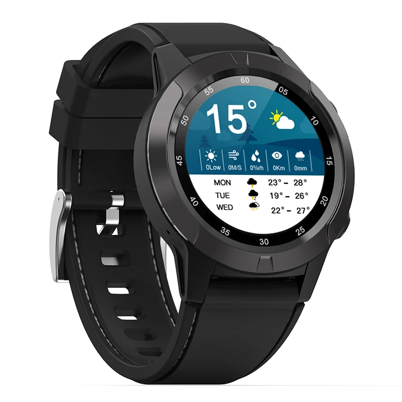 Черный Северная режущая кромка Смарт-часы gps Bluetooth телефонный звонок Smartwatch для мужчин и женщин IP67 водонепроницаемый монитор сердечного ритма часы - Цвет: Черный