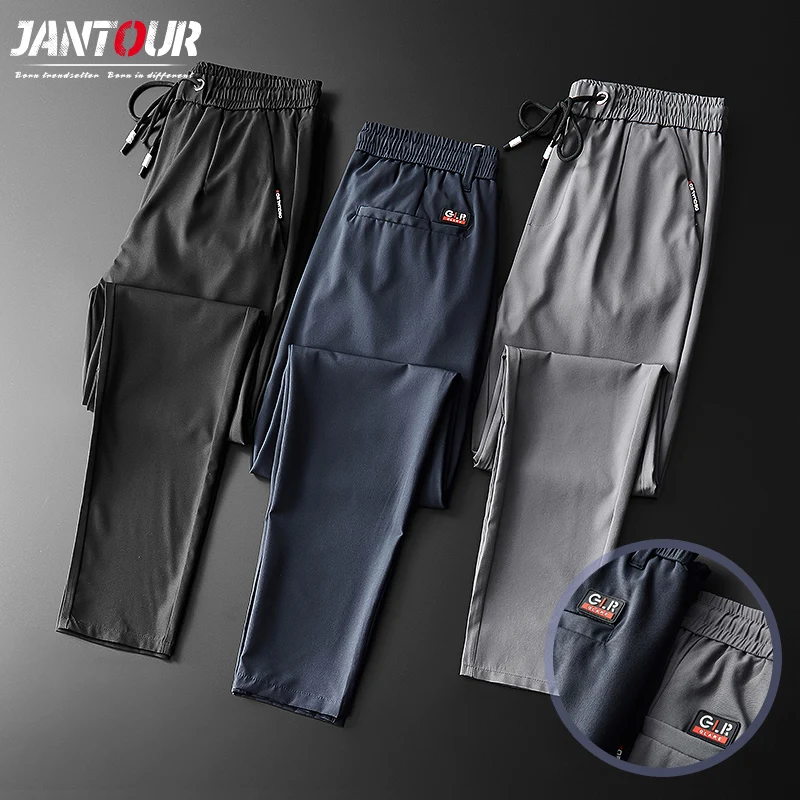 Mens Pants Trousers Male Classic Cargo Slim Skinny Black Jogging Outdoor Casual Summer
