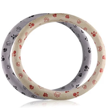 

Grey Color Soft Cute No Bad Smell Footprint Auto Car Interior Accessories Steering Wheels Cover Anti-slip 38CM 15"