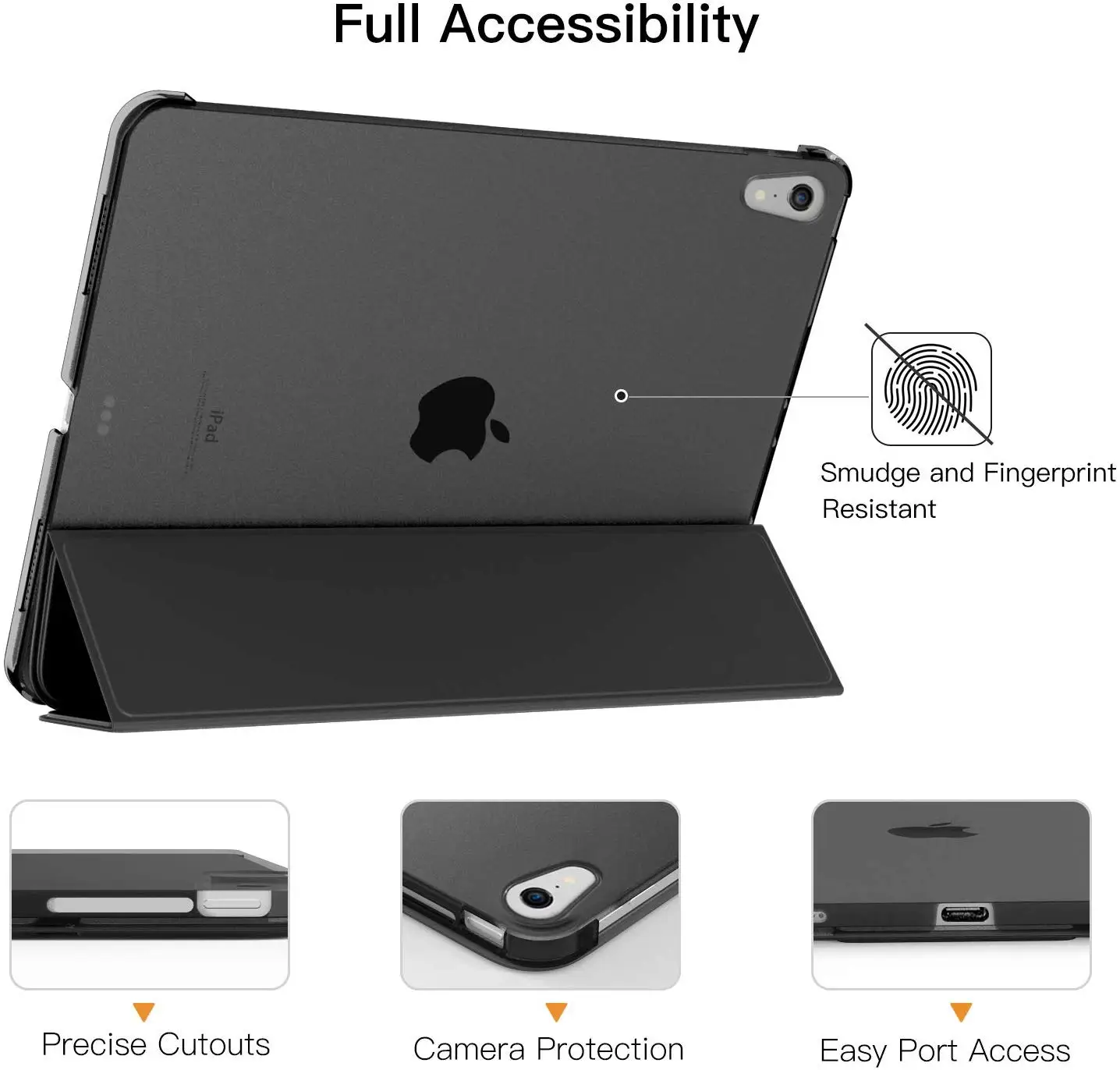 Для iPad Pro 1" чехол, полупрозрачный, с глазурью задняя крышка и боковое отверстие для карандаша магнитный держатель, автоматическое Пробуждение/сон складной кошелек из трех частей