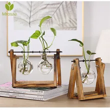 Высококачественный деревянный стенд стеклянный террариум контейнер Гидропоника цветочный горшок для выращивания растений настольная ваза DIY домашний офисный, Свадебный декор