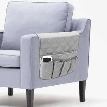 

Sofa Storage Bag Couch Hanging Organizer Armrest Cover for Book Magazine Keys Remote Control Waterproof Non-slip 5 Pocket