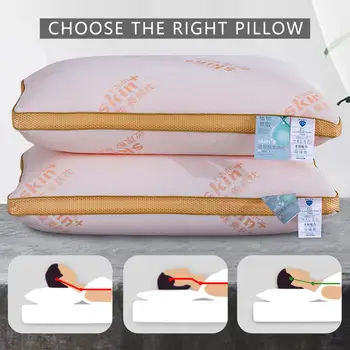 

Standard Pillows For Sleeping With Hot Melt Cotton Filling Soft And Supportive Pillow Queen Size 48x74cm Yellow