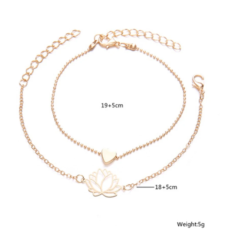 

2 Pcs Bracelet Hand Chain Hollow for Women Adjustable Design Heart Girls Gift Simple Bangle Casual Gold Boho tassel Jewelry