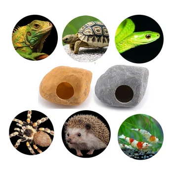 

Simulated Stone Reptile Hide Cave Terrarium Decor Nesting Landscaping Props Pet
