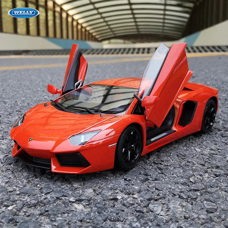 Welly 1:18 Lamborghini LP700 4 модель автомобиля из оранжевого сплава Моделирование Украшение