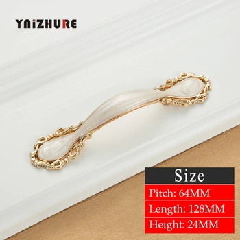 European Ceramic Door Handles Elegant Drawer Pulls Furniture Handles and Knobs for Kitchen Cabinet Cupboard