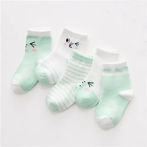 5 Pairs/lot Summer Boys Girls Mesh Socks Set 0-12Y Children Kids Thin Short Cotton Comfortable Toddler christmas - Color: 16