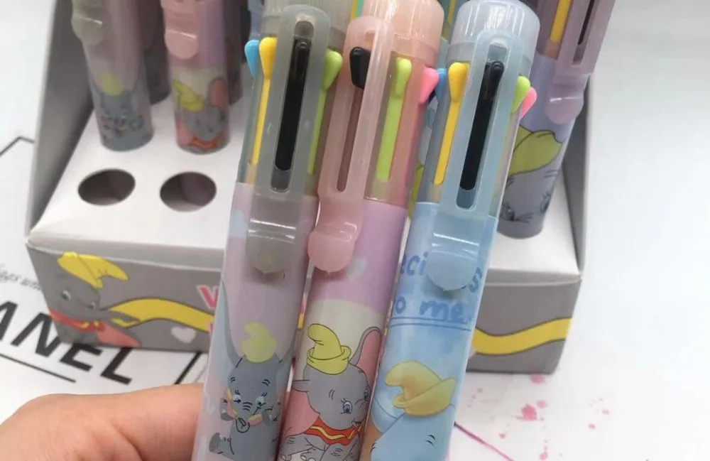 new 8 color elephant multicolor ballpoint pen cartoon school stationery prize kawaii hand account pen office write pen 36pc/lot