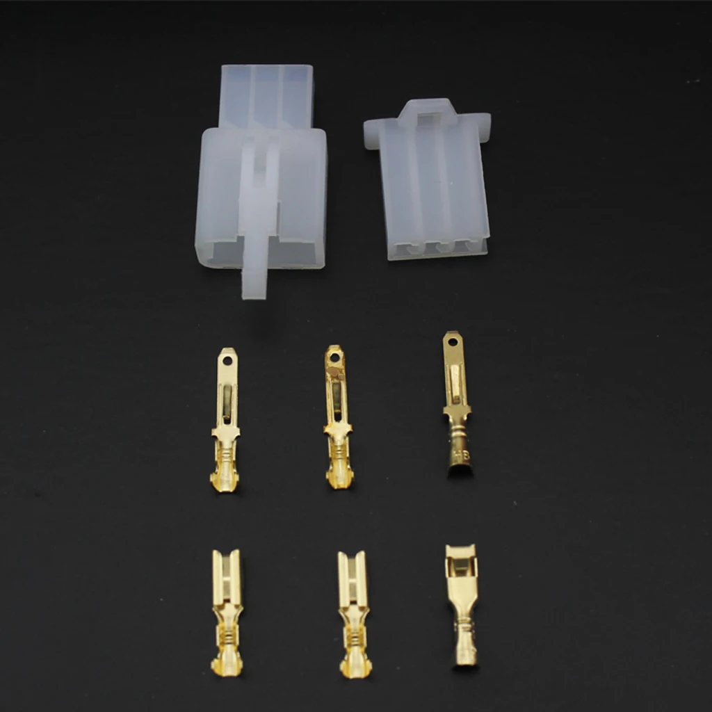 Set Of Car 3Pin Male/Female Electronic Plug Connector Terminals 2.8mm Pitch