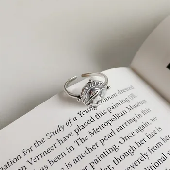 

RUIYI Real 925 Sterling Silver Euopean Female Fashion Jewelry Minimalist Niche Rings Vintage Women Portrait Design Mini Rings