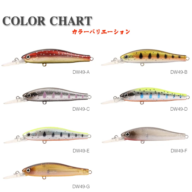 TSURINOYA suspension Приманка Minnow костюм DW49 65 мм 5,5 г 4 шт. глубина 1 м магнит Центробежная плавающая наживка приманка