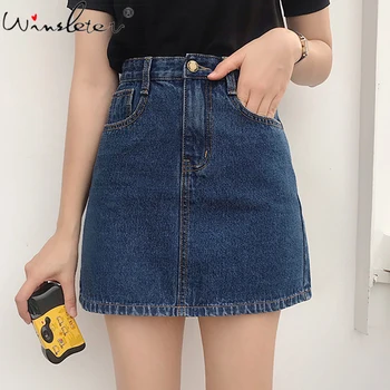 

New Women's Pencil Skirt 2020 Denim High Waist Slim Short Skirts Casual Korean Simple Summer Female Faldas юбка женская B04302B