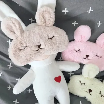 

1pcs rabbit Eyepatch Soft Plush Eye Cover Sleeping Mask Cartoon Nap Eye Shade Blindfold Travel break Eye Masks
