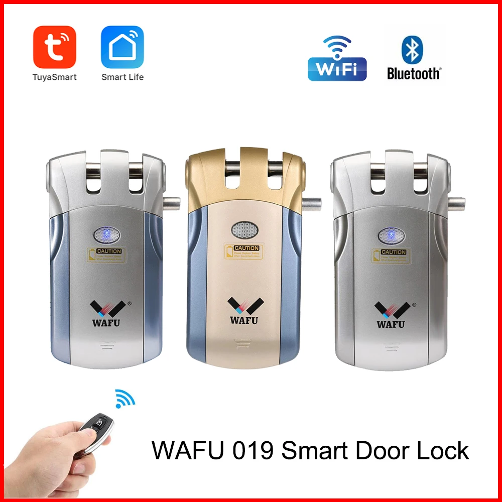 Дверной замок Wafu 019 Tuya Smart Life с бахромой и принтом по паролю невидимый умный