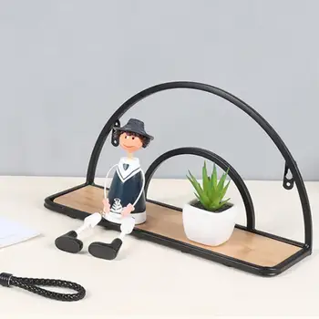 

Iron Wooden Decorative Wall Shelf Storage Rack Organization For Kitchen/ Kid Room DIY Wall Decoration Holder Home Decor