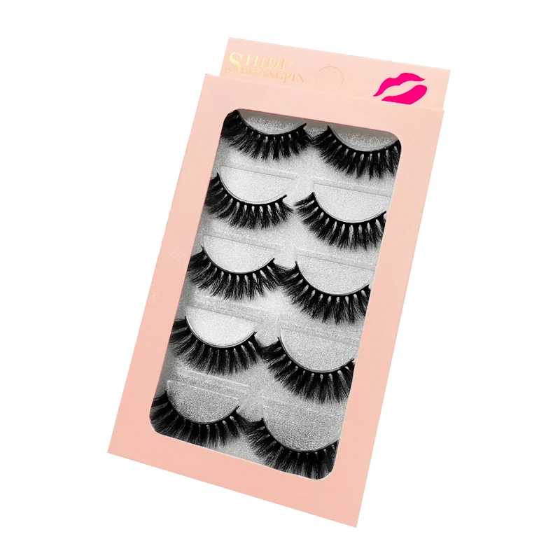 5 Pairs 3D Mink Lashes Natural Hair EyeLashes 3D Mink 14MM EyeLashes Natural Long Handmade eye MakeupLashes winged Lashes
