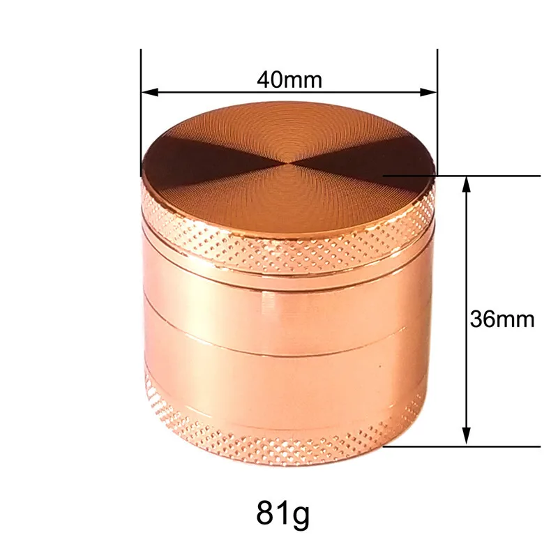 Rose Gold Grinder Weed Good Look Metal 40mm 4 Layer 4