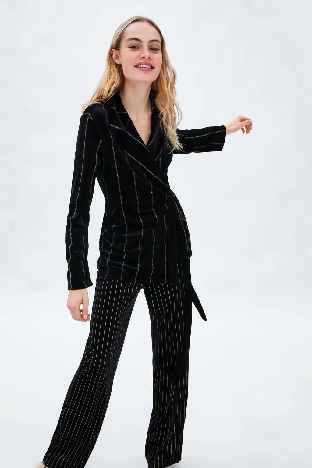 Europe And America WOMEN'S Dress Autumn And Winter New Style Gold Velvet Suit Women's Coat Women's
