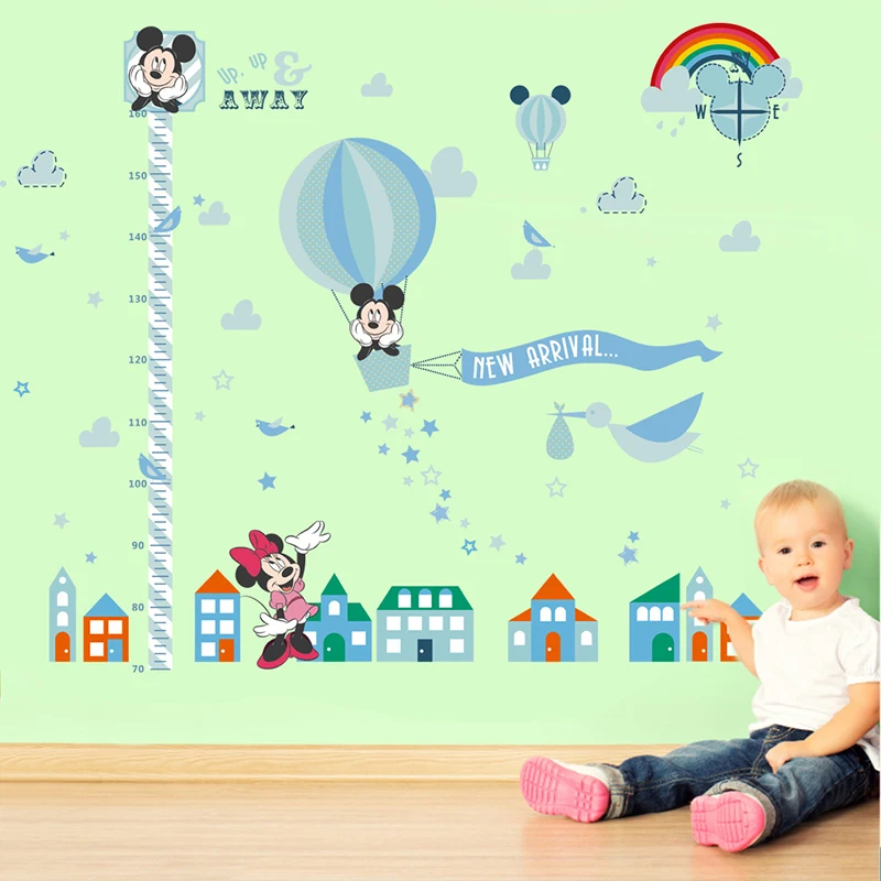 Disney Mickey Minnie Mouse Growth Chart Wall Stickers For Kids Rooms Bedroom Home Decor Cartoon Wall PVC Mural Art DIY Decals Disney Mickey Minnie Mouse Growth Chart Wall Stickers For Kids Rooms Bedroom Home Decor Cartoon Wall PVC Mural Art DIY Decals