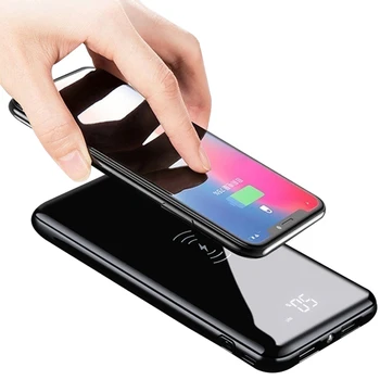 Iphone 11 xs最大サムスンパワー · バンクデュアルusb充電外部バッテリー銀行チーワイヤレス充電器30000mah電源銀行
