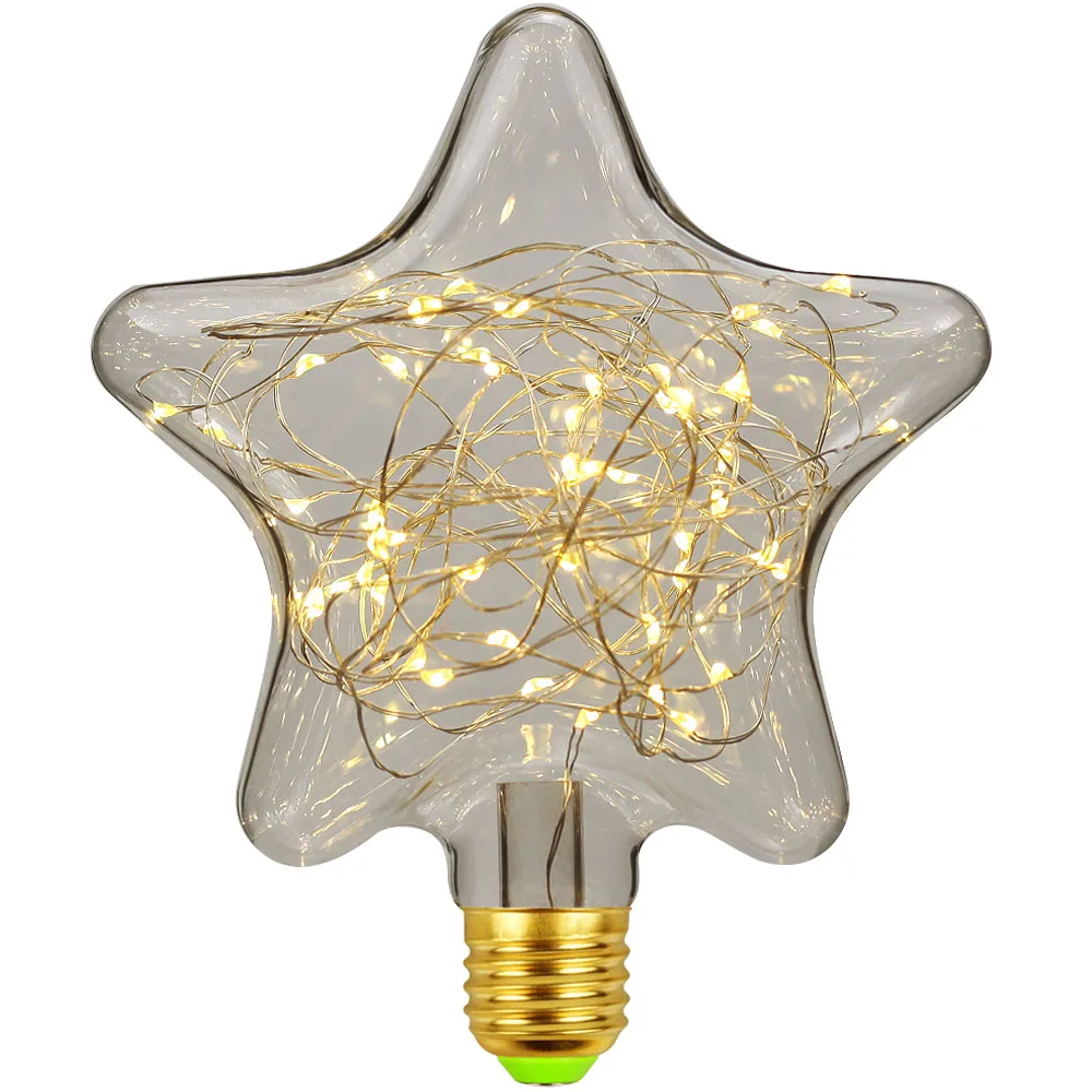 

TIANFAN Vintage LED Decorative Edison Bulb Copper Wire Star Shape Bulb Kid Night Lamp E27 220V 2500K