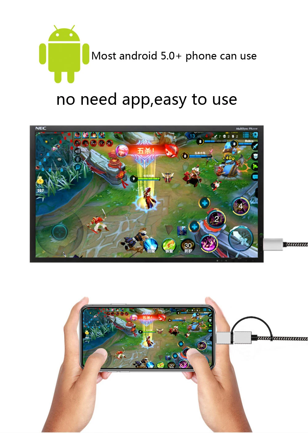 2K Bluetooth аудио usb type C Micro USB HDMI кабель HD ТВ адаптер для huawei P20 P30 Pro Xiaomi samsung S10 S9 Android телефон к телевизору