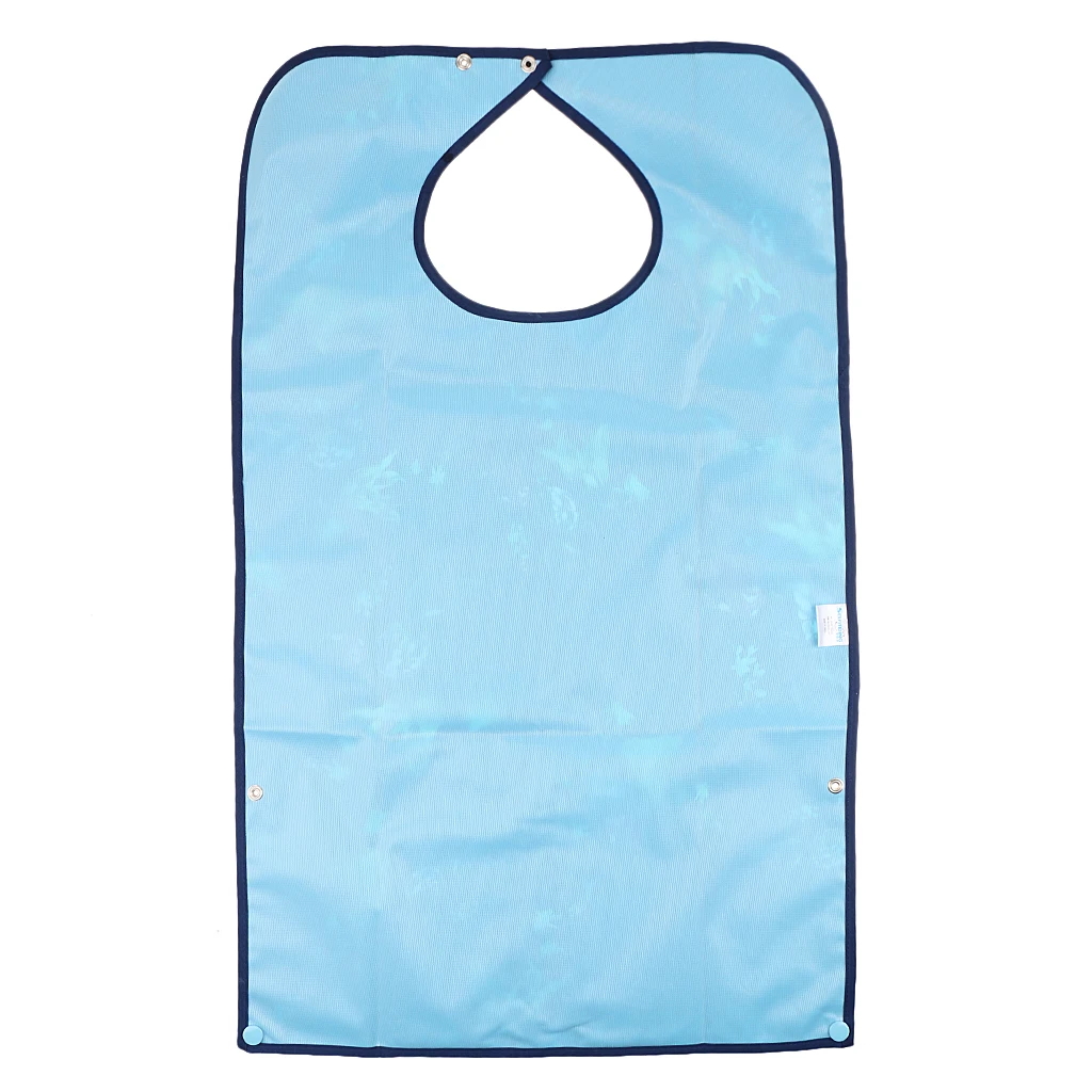 Pack of 2 Reusable Adult Bib Clothing Protector Waterproof Crumb Catcher Washable Men Women Apron Eating Aid 