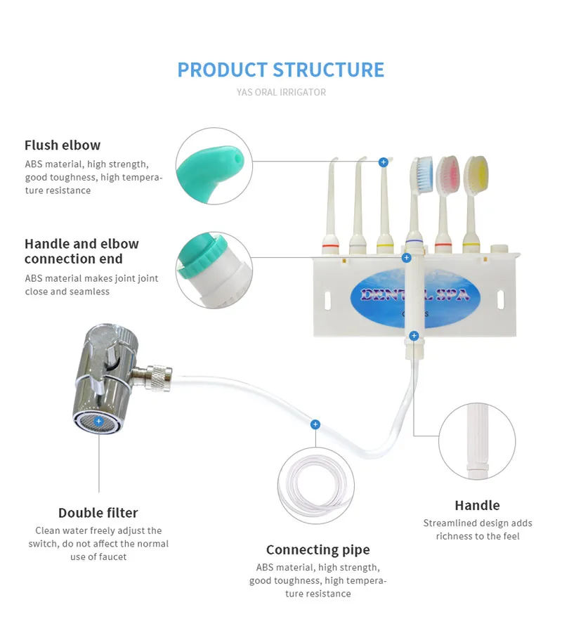 Йас смеситель для воды зубная нить Ирригатор для полости рта струи для ухода за межзубным пространством между зубами, щеточка для зубов, множество цветов на Зубная щётка для чистки спа очиститель отбеливания DS2000 Йас