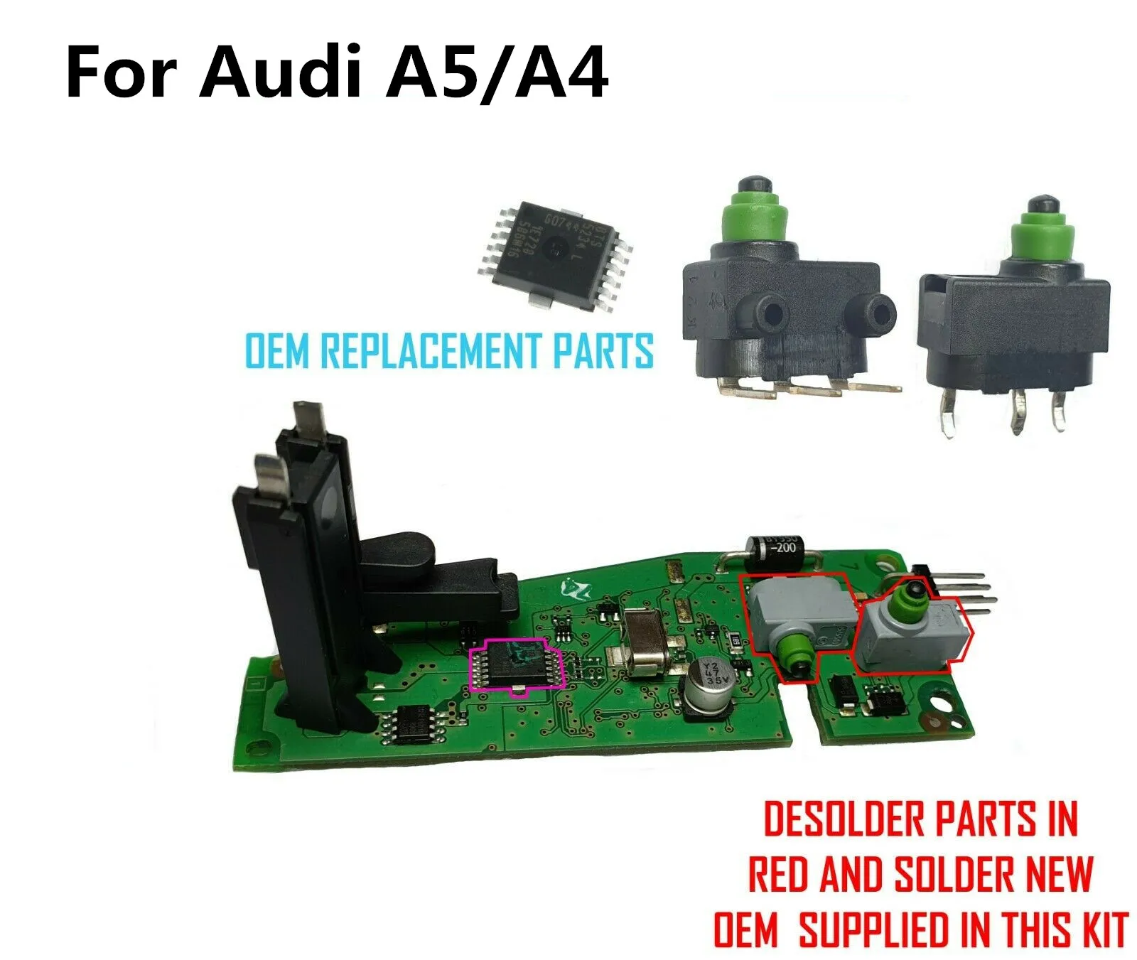 For Audi A4 A5 ELV Steering Lock Repair Kit 8K0905852A No Adaptation