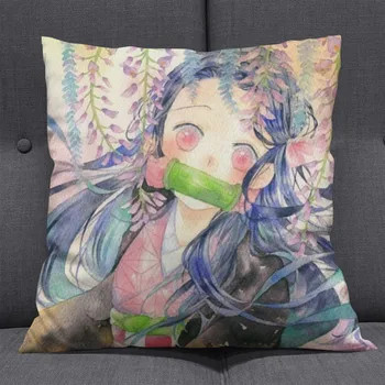 

Demon Slayer Pillow Anime Sofa Pillow no Yaiba Pillows Anime Sofa Bedside Pillow Kamado Tanjirou Nezuko Pillows Accessories