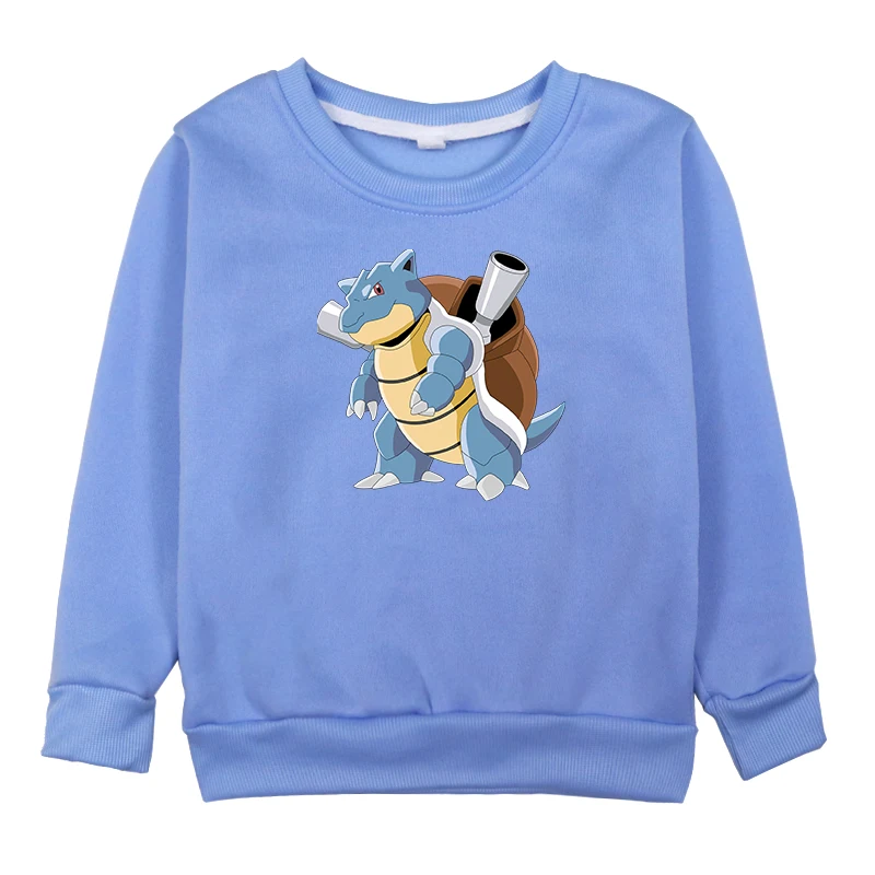 Pokemon Print Clothng Kids Baby Girls Sweatshirt Autumn Winter Cartoon Clothes for Boys Costume Toddler Fleece 2-14Years