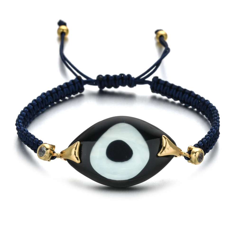 10 шт./лот модный браслет Evil Eye для женщин Boho браслеты ювелирные изделия Insta Мода Bijoux Ожерелье Черный ремень Femme JeweIry