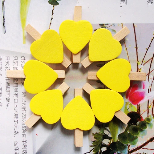 Wooden clips 20 pcs mini romantic loving heart shape wood clips handicrafts photos papers clothes pegs home bachelorette party decorations