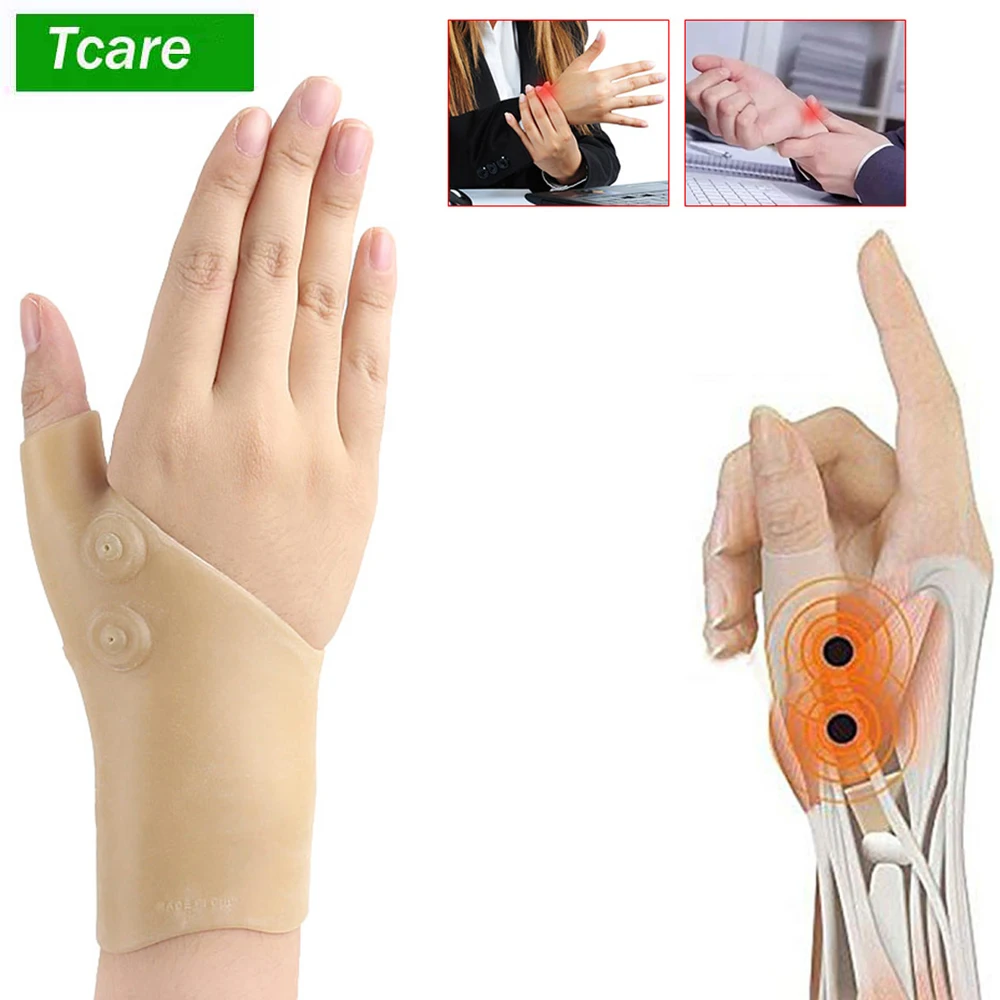 

1Pcs Magnetic Therapy Wrist Hand Thumb Support Gloves Silicone Gel Arthritis Pressure Corrector Massage Pain Relief Gloves