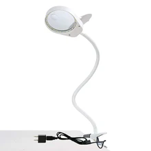 3X 10X lupa z lampą LED lupa Clothespin lampa stołowa elastyczne przenośne biurko lampa do drukowania czytania gorąca sprzedaży tanie tanio PDOK Stojąca PD-5S Led light Szkło 100mm dia 0-60mm White 500mm length 3x10x