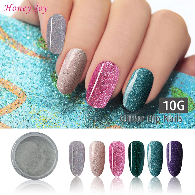 Fine 10g/28g Shine Glitter Dip Powder Nails Dipping Nails Get Stronger