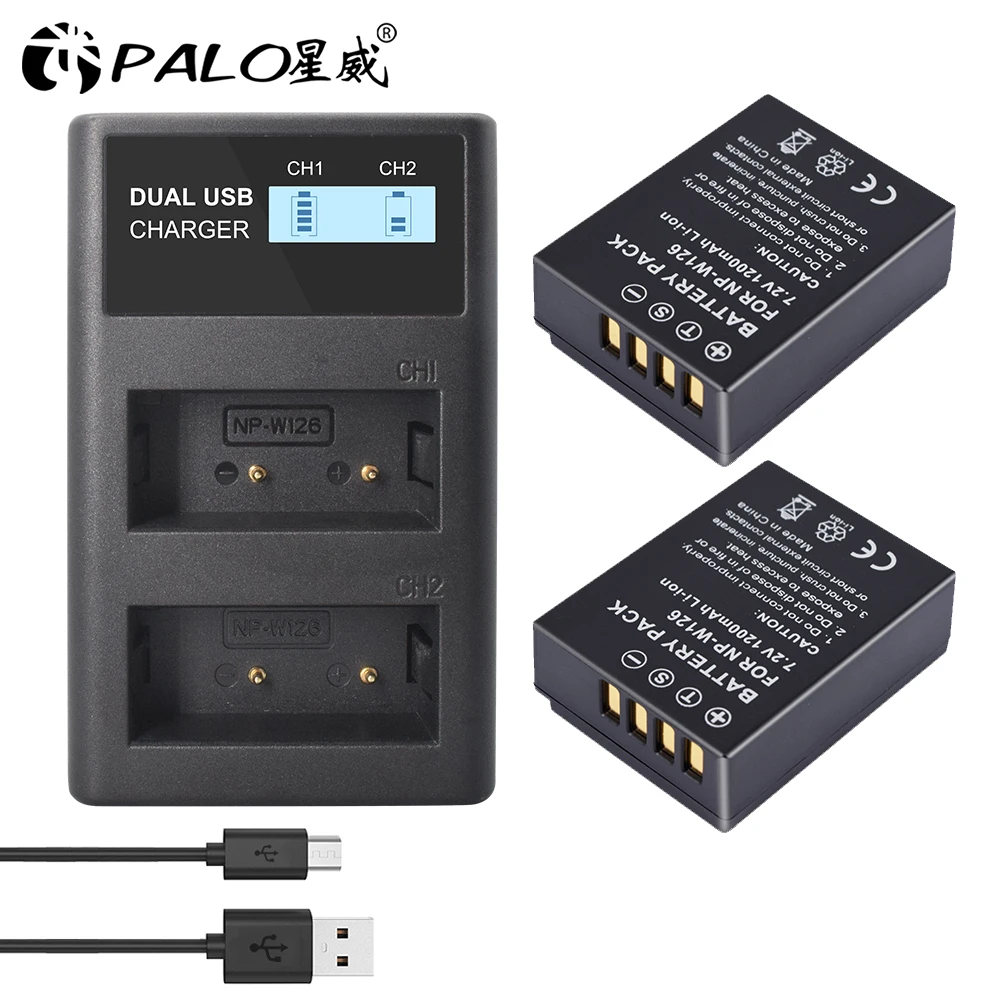 PALO LCD NPW126 npw126 w126 камера батарея с NP W126 Цифровое зарядное устройство для Fujifilm Fuji X100F