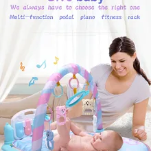 3 в 1 Детский Светильник музыкальный/тренажерный зал игровой коврик Lay& Play фитнес забавное пианино для мальчиков и девочек