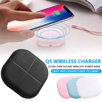 

QI Wireless Charger Mini Square Portable Power Bank Fast Charging For Samsung S10 Plus S10e IPhone X XS XR 8
