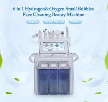

6 in 1 h2 o2 hydra facial oxygen facial cleaning device with bio face lifting skin rejuvenation whitening beauty equipment