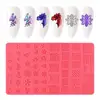 3D Nail Art Template Soft 1PC Silicone Nail Carving Molds Sculpture Stamping Stencils Manicure Decoration Accessories 2