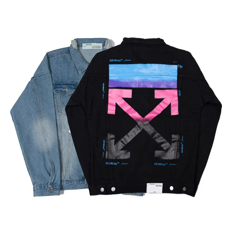 

Europe And America Popular Brand Ow Gradient Color Printed Arrowhead Plus-sized Menswear Thin Type for Spring And Autumn Coat Ja