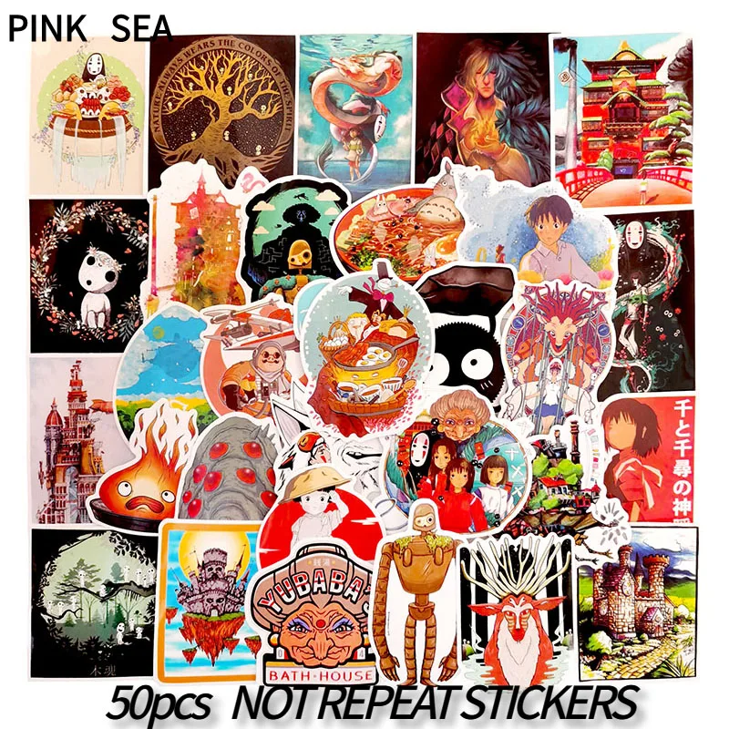 10/30/50Pcs/set Miyazaki Hayao Spirited Away Series Cartoon Anime Sticker For Phone Case Kids Laptop Laptop Luggage Skateboard