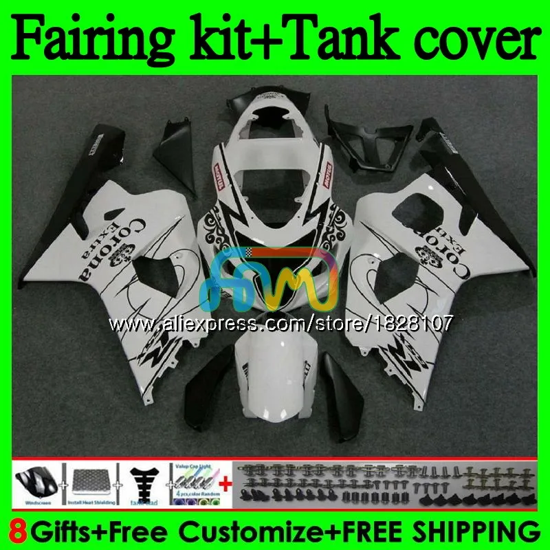 K4+ бак для SUZUKI GSX-R600 GSXR 750 600 R600 GSXR-750 94BS. 20 Белый CORONA GSXR750 600CC 750CC GSXR600 04 05 2004 2005 обтекатель