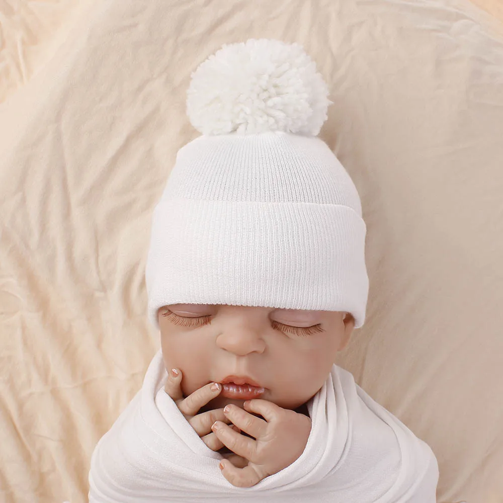 Забавная шапка с вышивкой для маленьких мальчиков, мягкая шапка для сна с изображением лисы и медведя из мультфильма для девочек 0-6 месяцев, вязанная шапка для мальчика, шапка для новорожденного