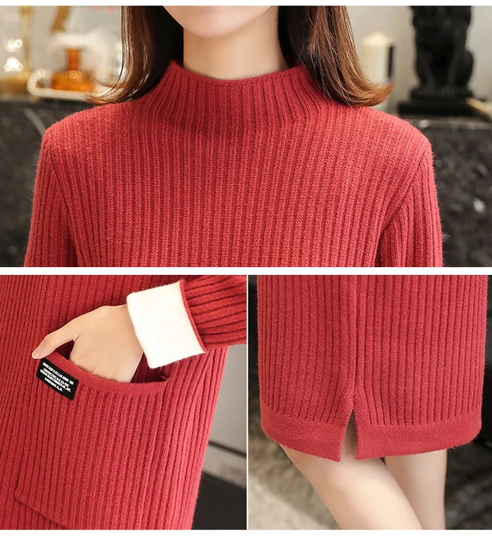 TIGENA Knit Long Sweater Dress Women Fall Winter Korean Slim Turtleneck Pullover Sweater Female Long Sleeve Jumper Women
