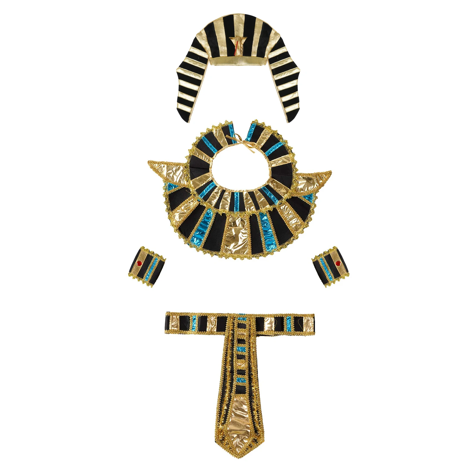 Accesorios de ropa egipcia para hombres y mujeres, cinturón egipcio, Collar, sombrero de Faraón, disfraz clásico de sacerdote egipcio, - AliExpress